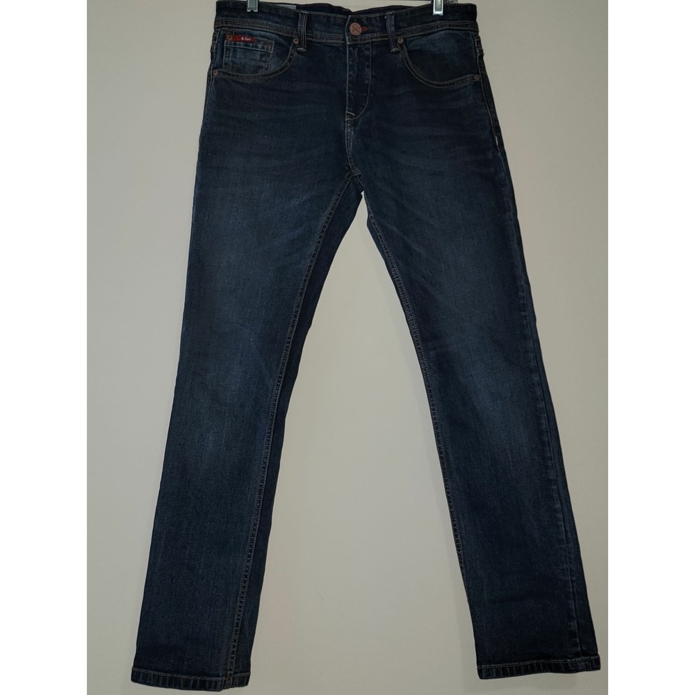 Lee Cooper Straight Leg Dark Wash Denim Jeans Mens W34 L34